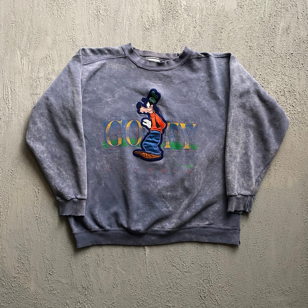 Vintage Goofy Classic Graphic Sweatshirt Men XL Blue 90s Genus